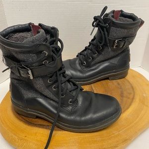 UGG Kesey Wool & Leather Combat Lace Up Boots